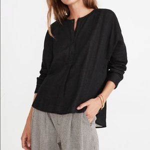 Madewell Double-faced Henley Cocoon Top
